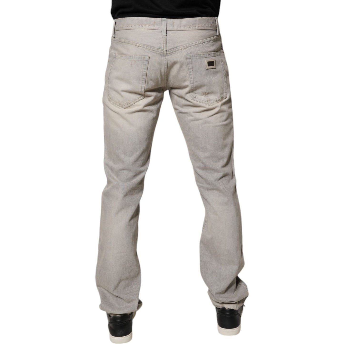 Dolce & Gabbana Light Gray Cotton Skinny Denim Jeans PAN76181-44