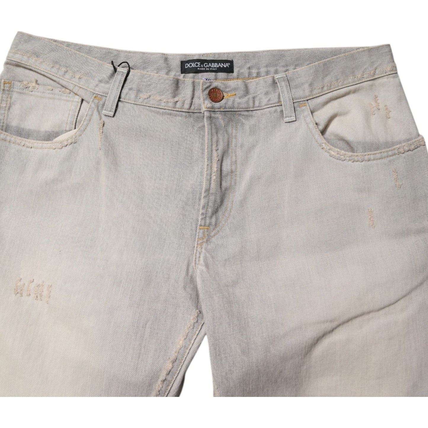 Dolce & Gabbana Light Gray Cotton Skinny Denim Jeans PAN76181-44