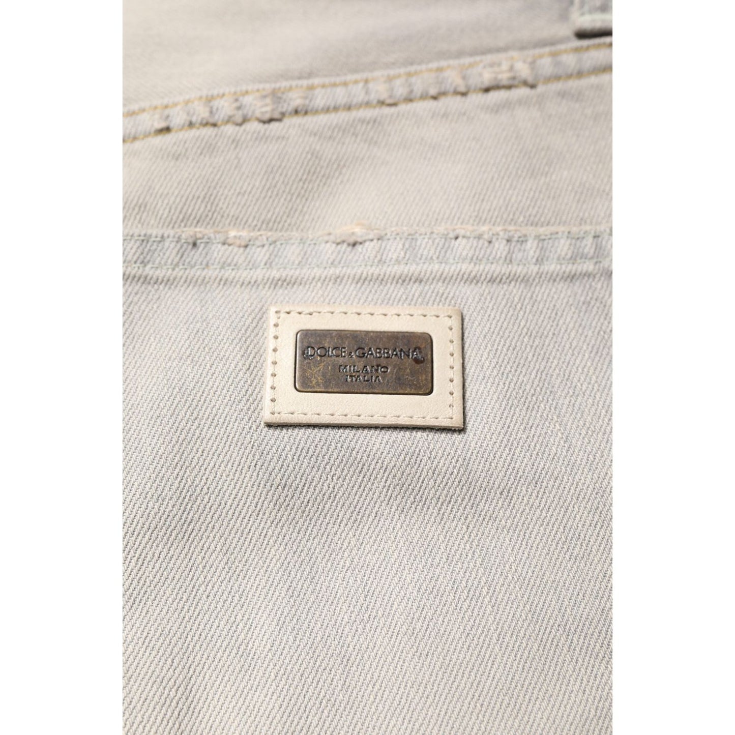 Dolce & Gabbana Light Gray Cotton Skinny Denim Jeans PAN76181-44