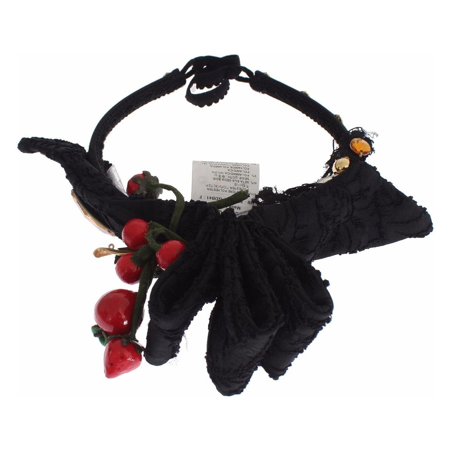 Dolce & Gabbana Diadem Headband Tiara Berry Fruit Crystal Bow Hair SIG19568