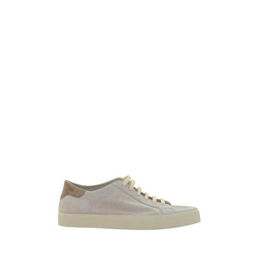 Brunello Cucinelli Cream White Leather Sneakers BRMZUCHHP330CFE29BB-45-FBB-371