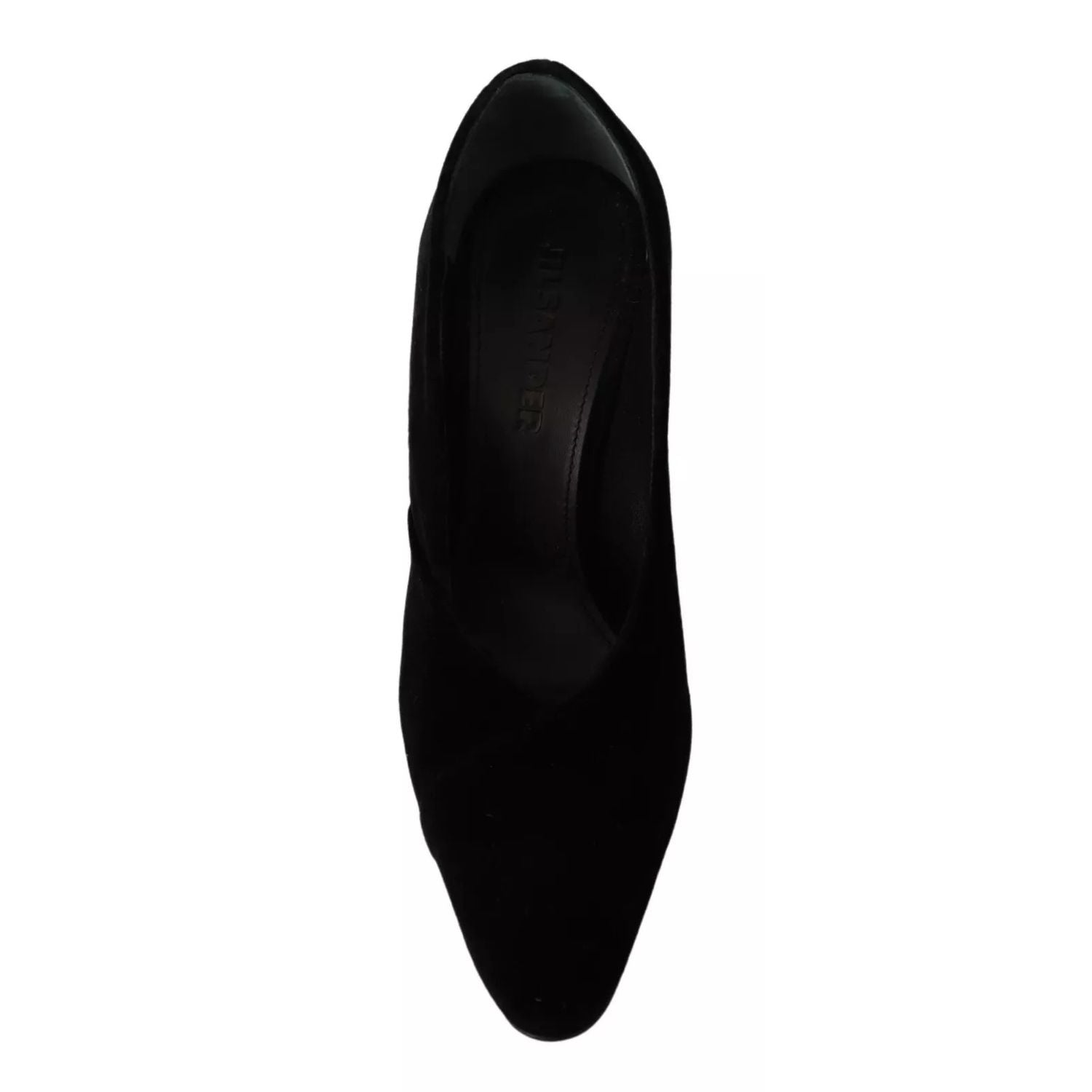 Jil Sander Black Leather Suede Block Heels Pumps Shoes