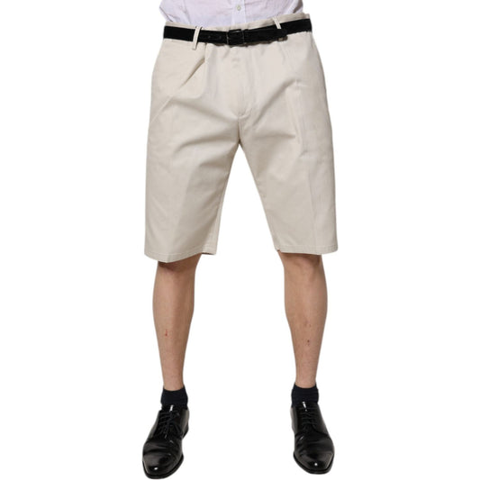 Dolce & Gabbana Beige Cotton Stretch Mid Waist Bermuda Shorts PAN76175-44