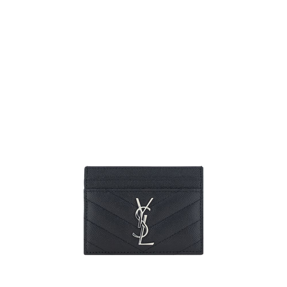 Saint Laurent Black Leather Card Holder