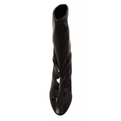 Stuart Weitzman Black Patent Leather High Heels Boots Shoes
