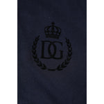 Dolce & Gabbana Dark Blue Cotton Crown Collared Polo T-shirt TSH90014-44