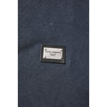 Dolce & Gabbana Dark Blue Logo Plaque Cotton Men Polo Shirt T-shirt TSH90027-44