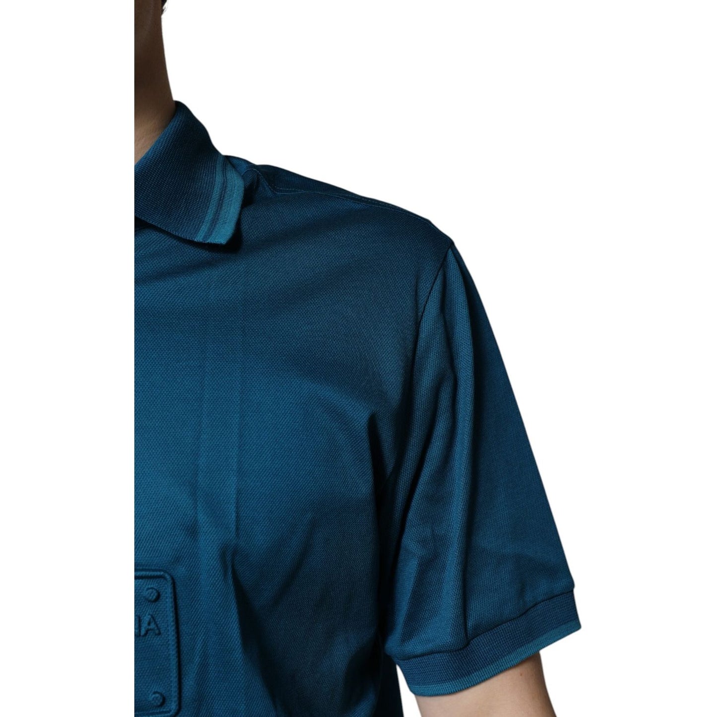 Dolce & Gabbana Blue Logo Cotton Men Polo Shirt T-shirt TSH90104-52