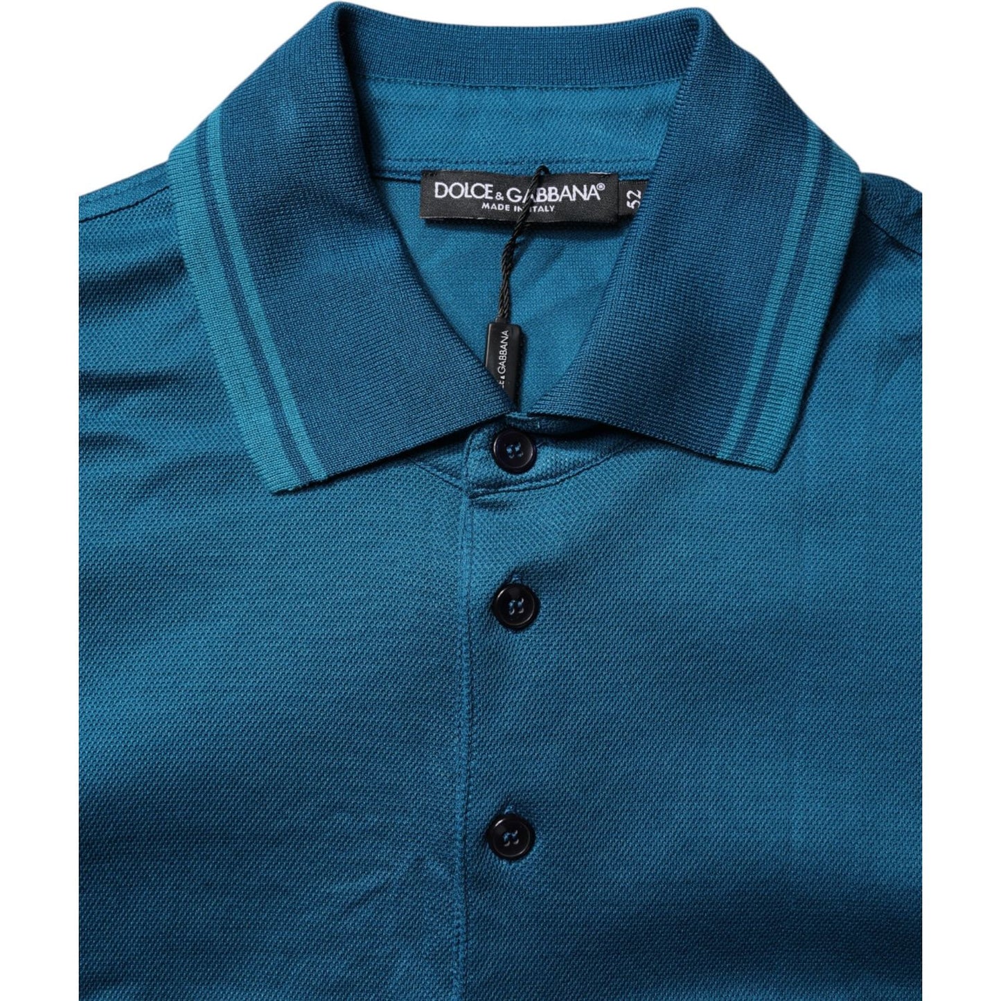 Dolce & Gabbana Blue Logo Cotton Men Polo Shirt T-shirt TSH90104-52