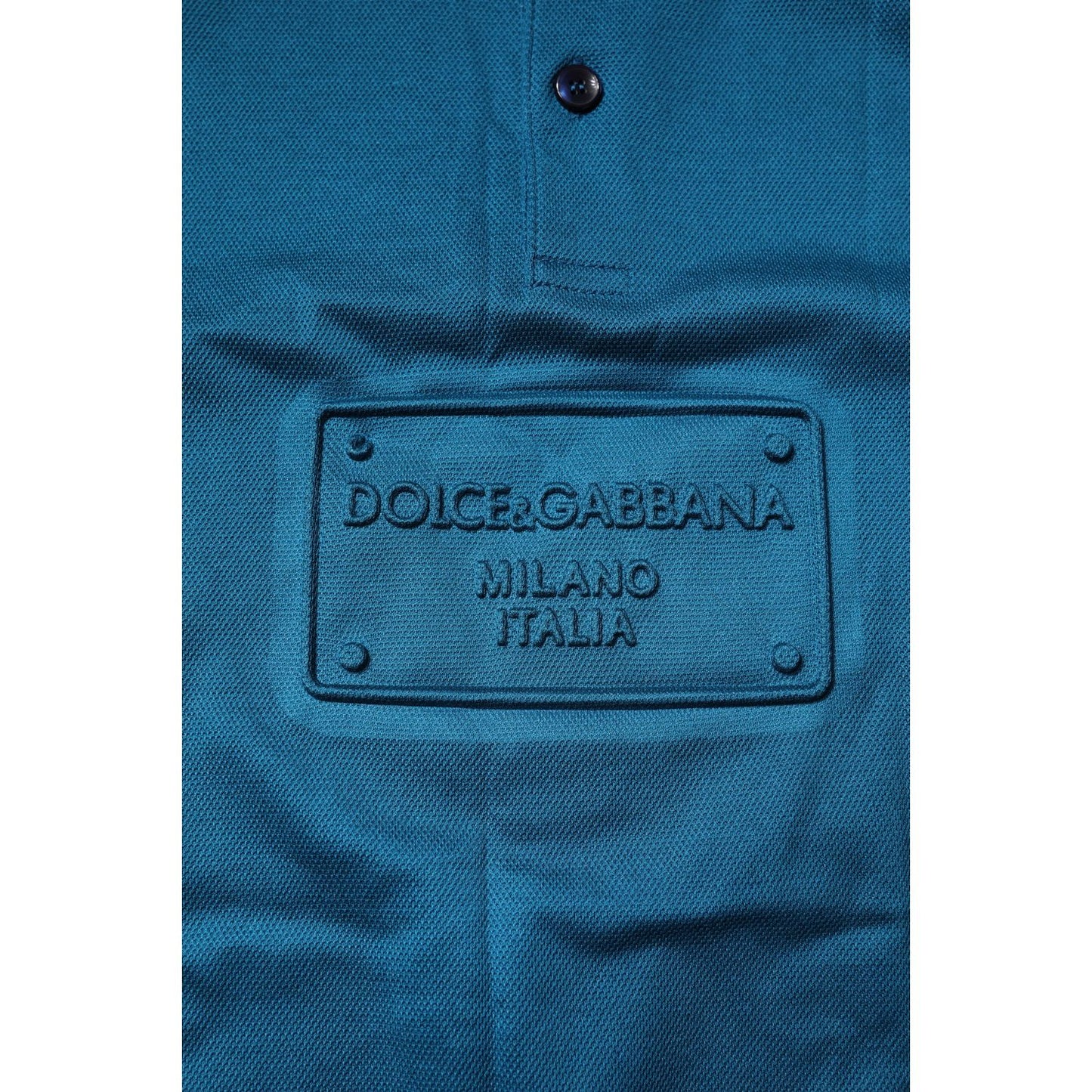 Dolce & Gabbana Blue Logo Cotton Men Polo Shirt T-shirt TSH90104-52