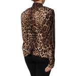 Dolce & Gabbana Brown Leopard Silk Button Down Coat Jacket JKT41388-36