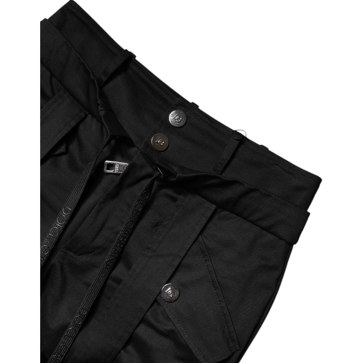 Dolce & Gabbana Black Cotton High Waist Cargo Pants PAN75972-40