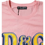 Dolce & Gabbana Pink Logo Print Cotton Crew Neck Tee T-shirt TSH87135-40