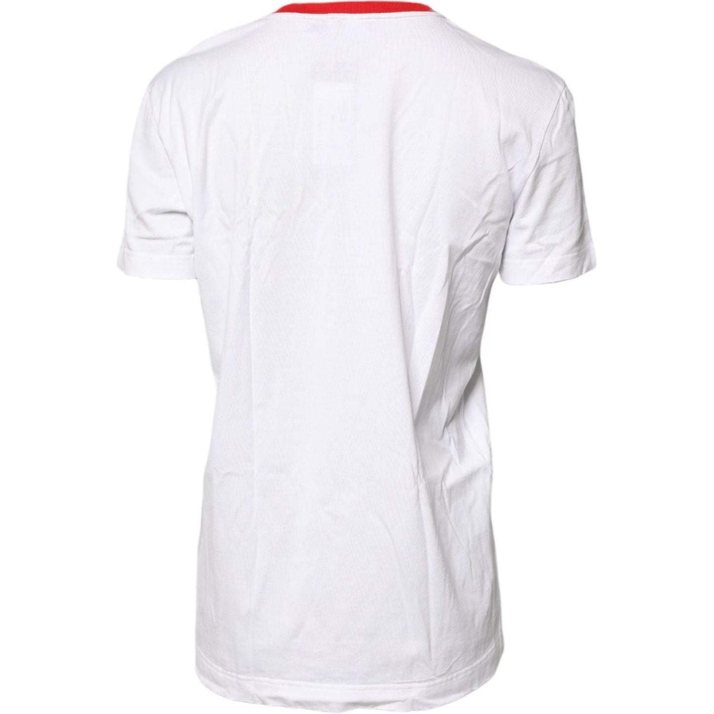 Dolce & Gabbana White Graphic Print Cotton Crew Neck T-shirt TSH87274-38