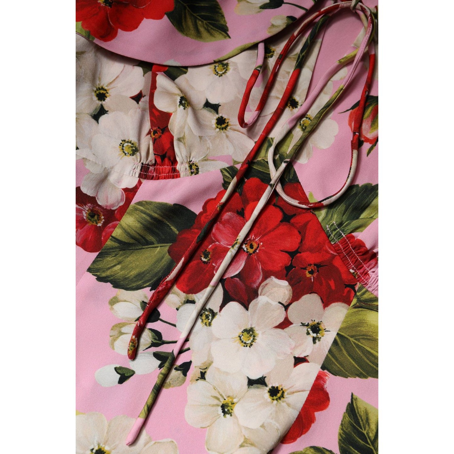 Dolce & Gabbana Pink Floral Silk Short Sleeves Blouse Top TSH90073-40