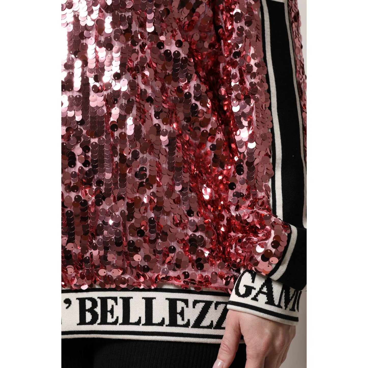Dolce & Gabbana Pink DG Queen Sequin Pullover Sweater TSH90083-36