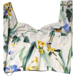 Dolce & Gabbana White Floral Puff Sleeves Crop Blouse Top TSH90123-40