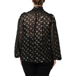 Dolce & Gabbana Black Sheer Tied Neck Polka Dots Blouse Top TSH90241-36