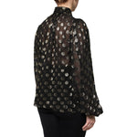 Dolce & Gabbana Black Sheer Tied Neck Polka Dots Blouse Top TSH90241-36
