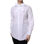 Dolce & Gabbana White Ascot Collar Long Sleeve Blouse Top TSH878633-38