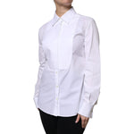 Dolce & Gabbana White Cotton Dress Collared Dress Shirt Top TSH878635-46