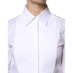 Dolce & Gabbana White Cotton Dress Collared Dress Shirt Top TSH878635-46