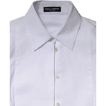 Dolce & Gabbana White Cotton Dress Collared Dress Shirt Top TSH878635-46