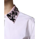 Dolce & Gabbana White Embellished Collared Dress Shirt Top TSH878639-48