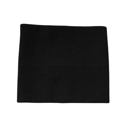 Dolce & Gabbana Black Cashmere Knitted Square Handkerchief Scarf MS7347