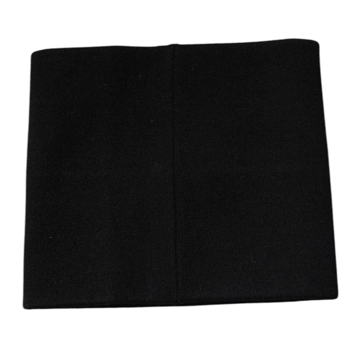Dolce & Gabbana Black Cashmere Knitted Square Handkerchief Scarf