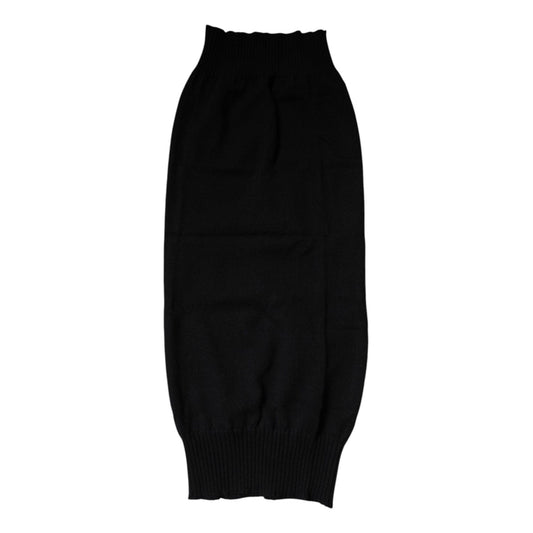 Dolce & Gabbana Black Cashmere Knitted Neck Warmer Foulard Scarf MS7360