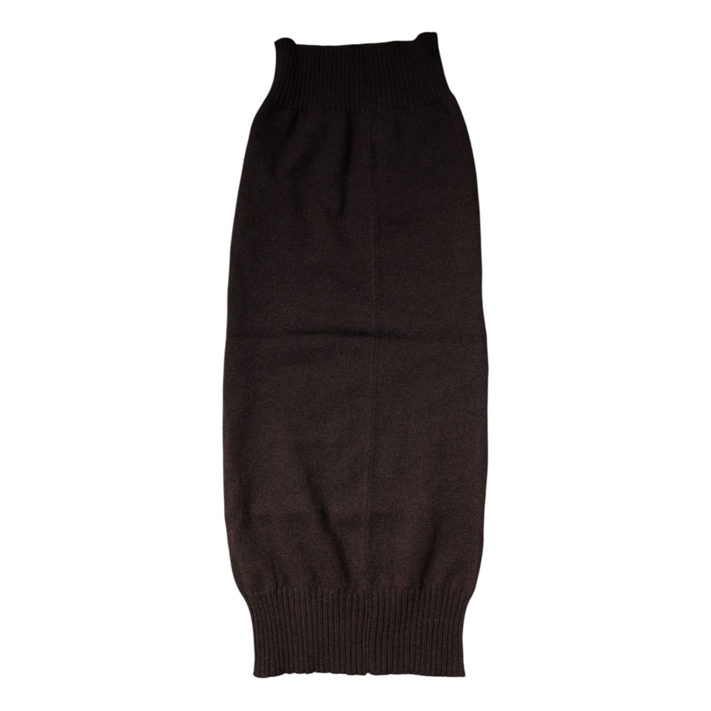 Dolce & Gabbana Brown Cashmere Knitted Neck Warmer Foulard Scarf