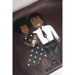 Dolce & Gabbana Brown Leather #DGFAMILY Embellished Men Clutch Pouch Bag