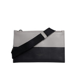 Dolce & Gabbana Black White Leather Logo Embossed Crossbody Bag