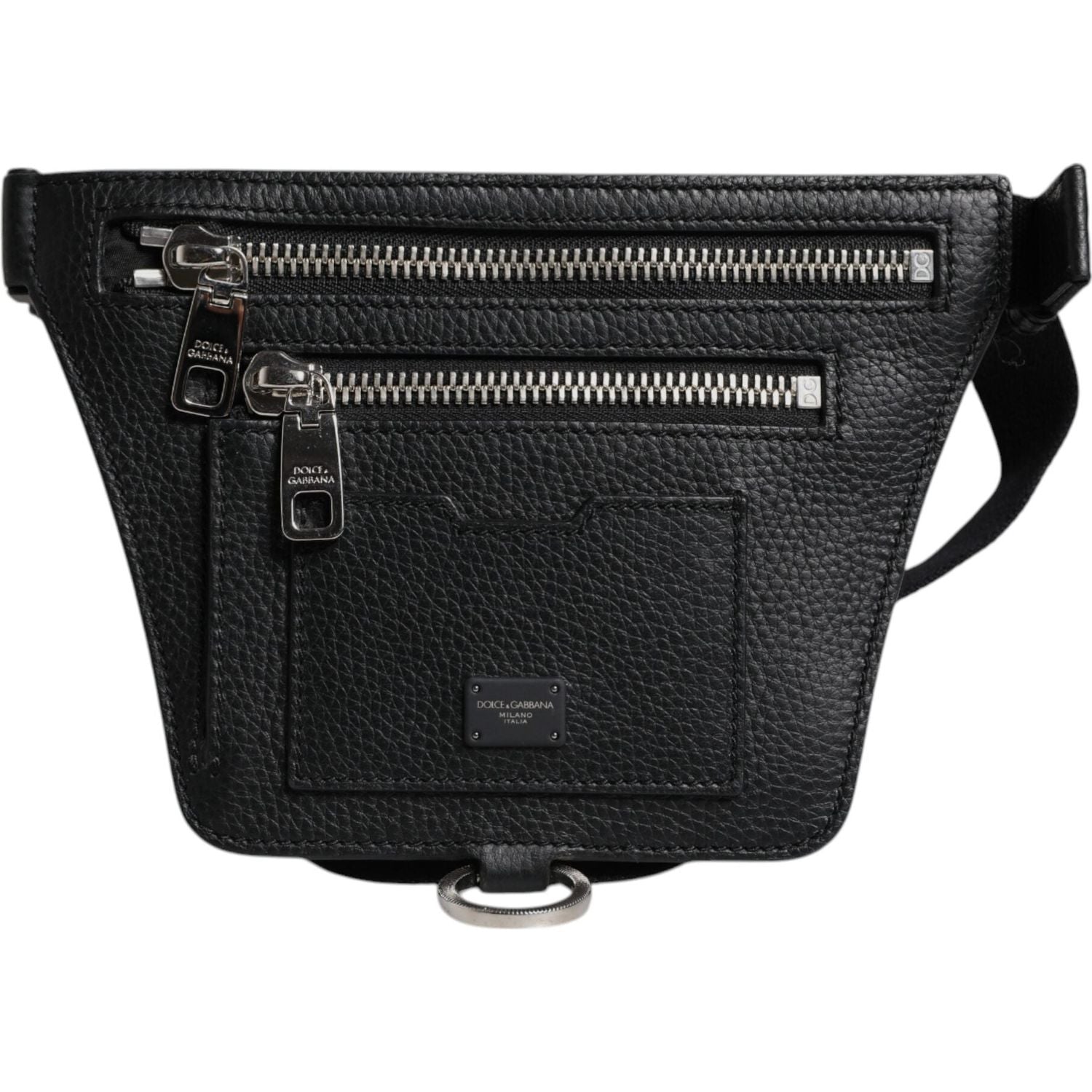 Front view with bag zipped and handles upright.