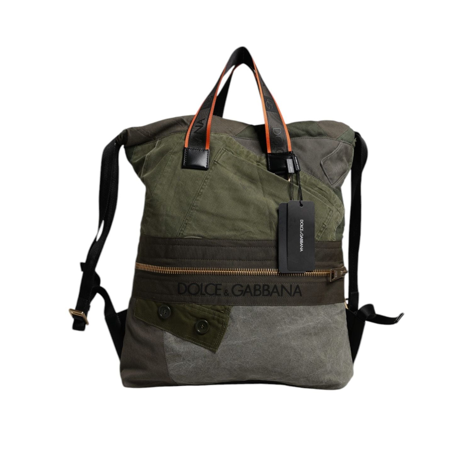 Front view with bag zipped and handles upright.