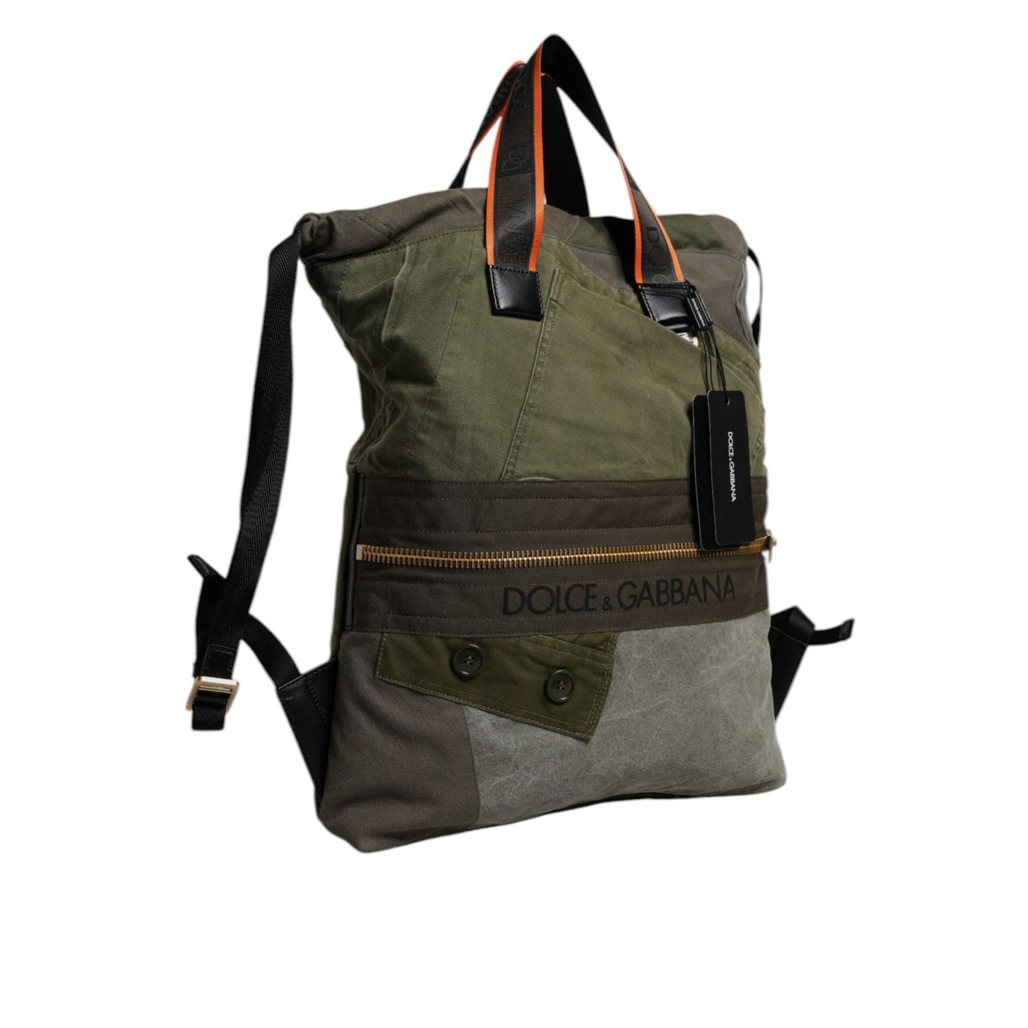 Front view with bag zipped and handles upright.