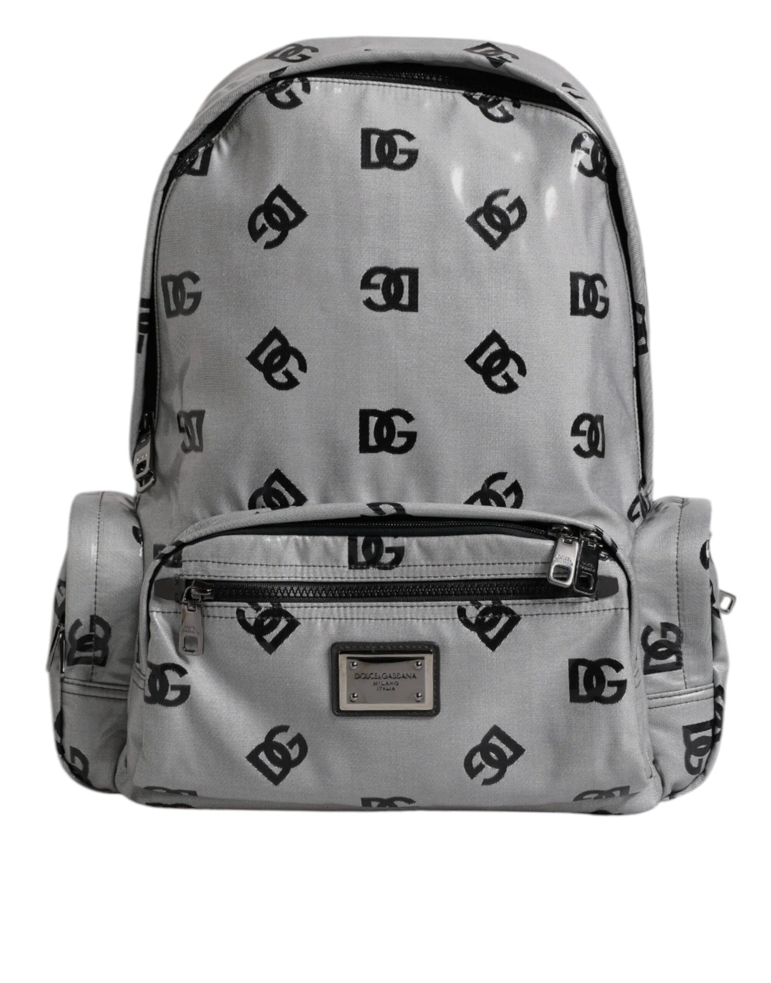 Front view with bag zipped and handles upright.