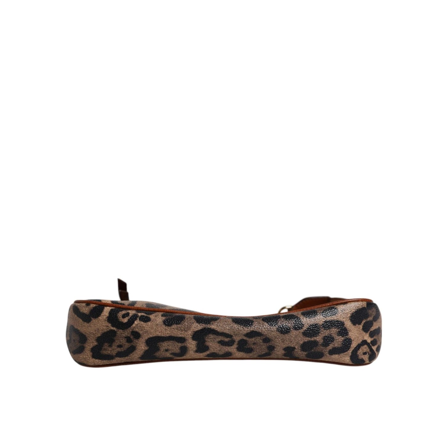 Dolce & Gabbana Brown Leopard Leather Shoulder Chain Strap Bag