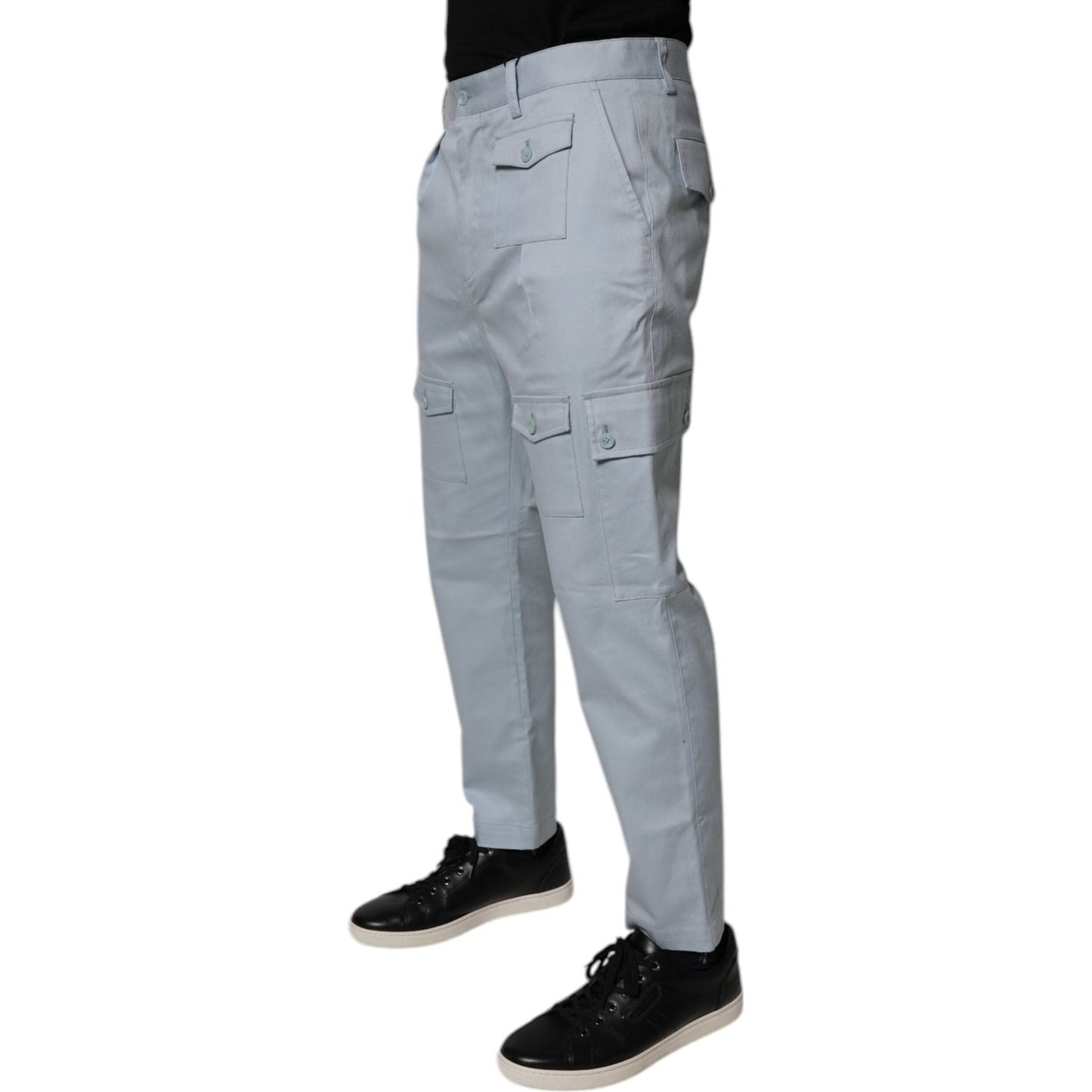 Dolce & Gabbana Light Blue Cotton Cargo Tapered Pants PAN75136-48