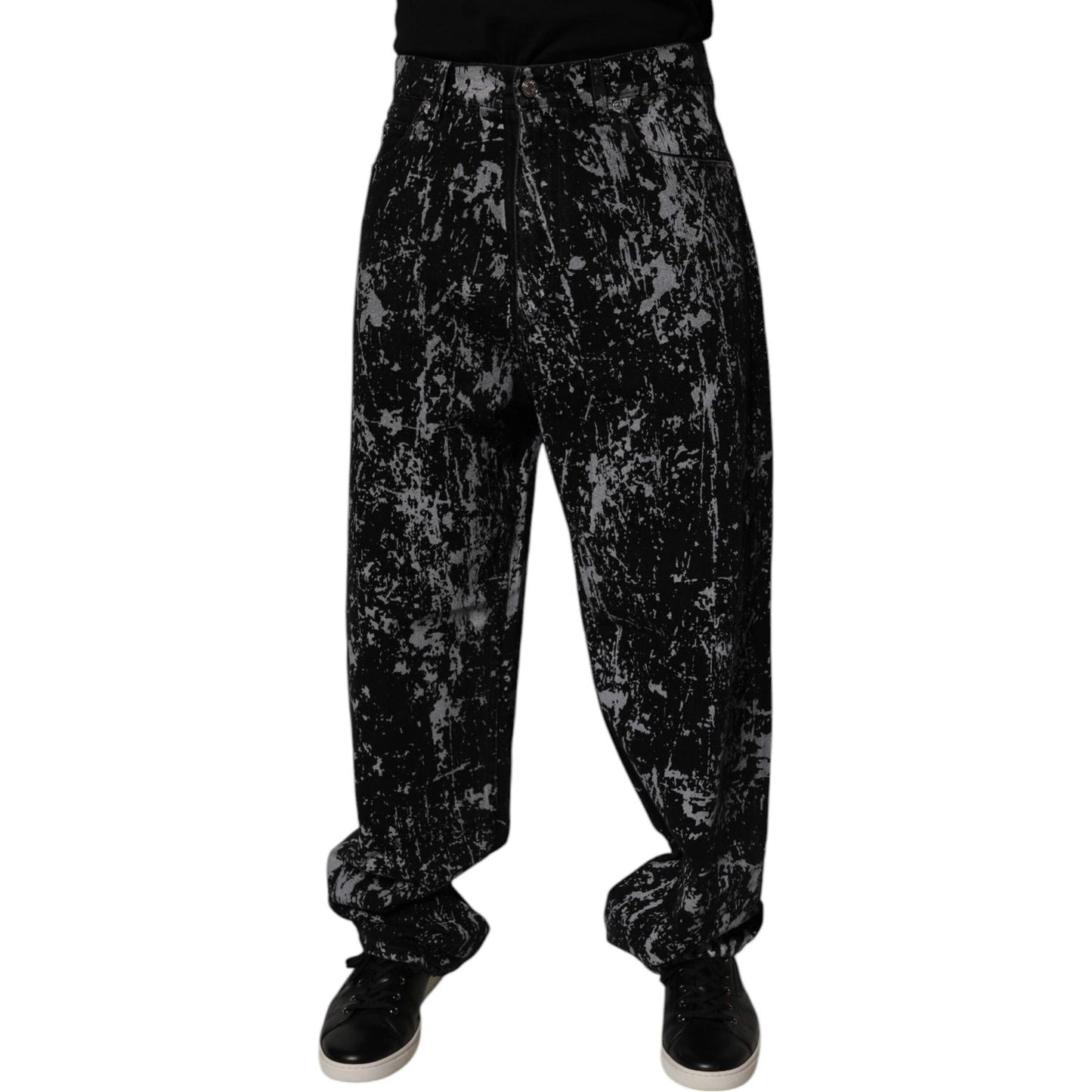 Dolce & Gabbana Black Tie Dye Cotton Straight Men Denim Jeans PAN75152-48