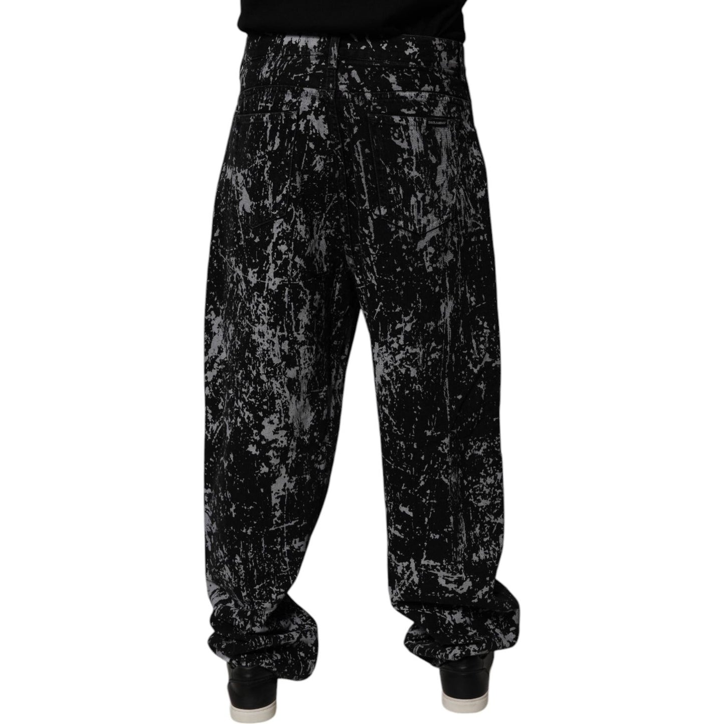Dolce & Gabbana Black Tie Dye Cotton Straight Men Denim Jeans PAN75152-48