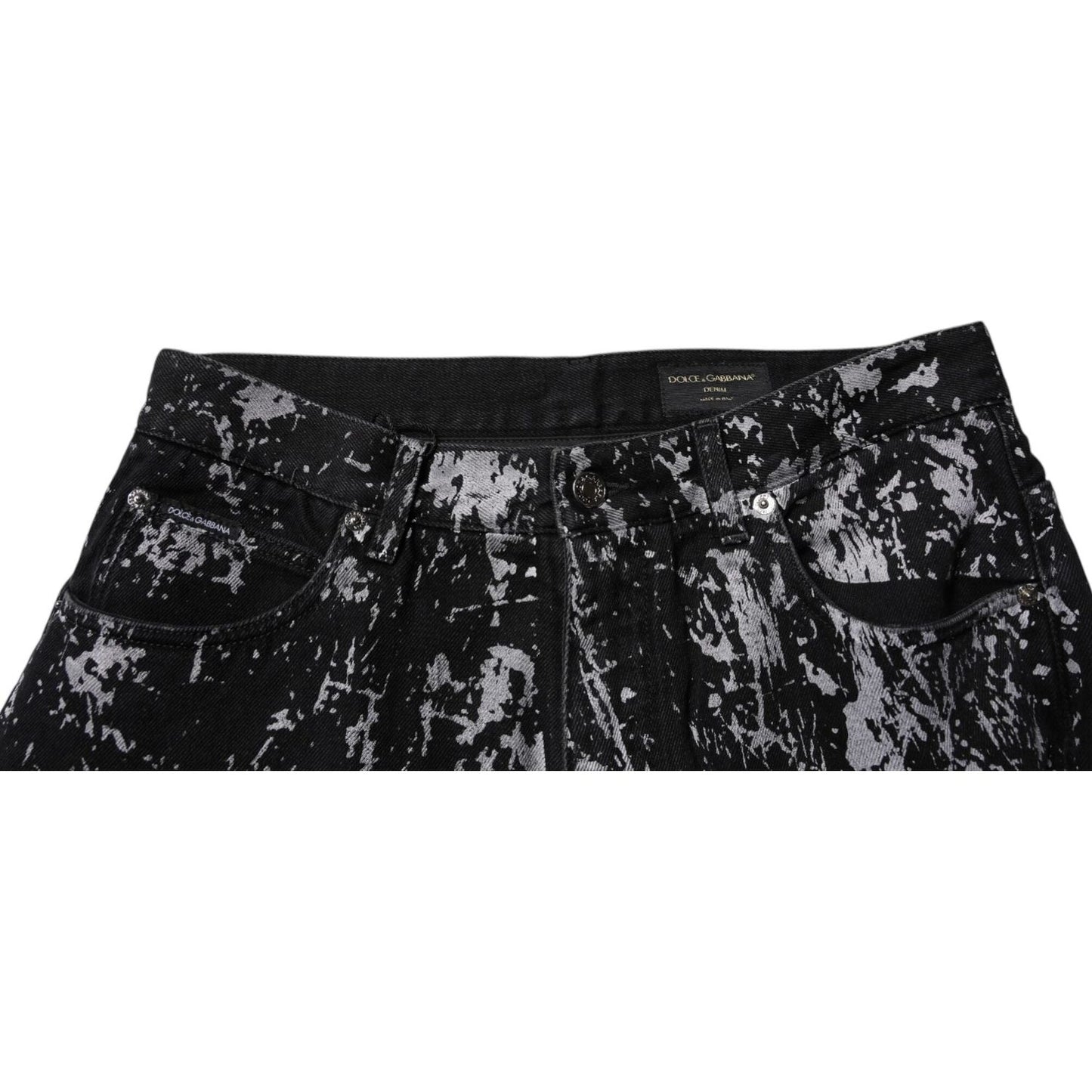 Dolce & Gabbana Black Tie Dye Cotton Straight Men Denim Jeans PAN75152-48