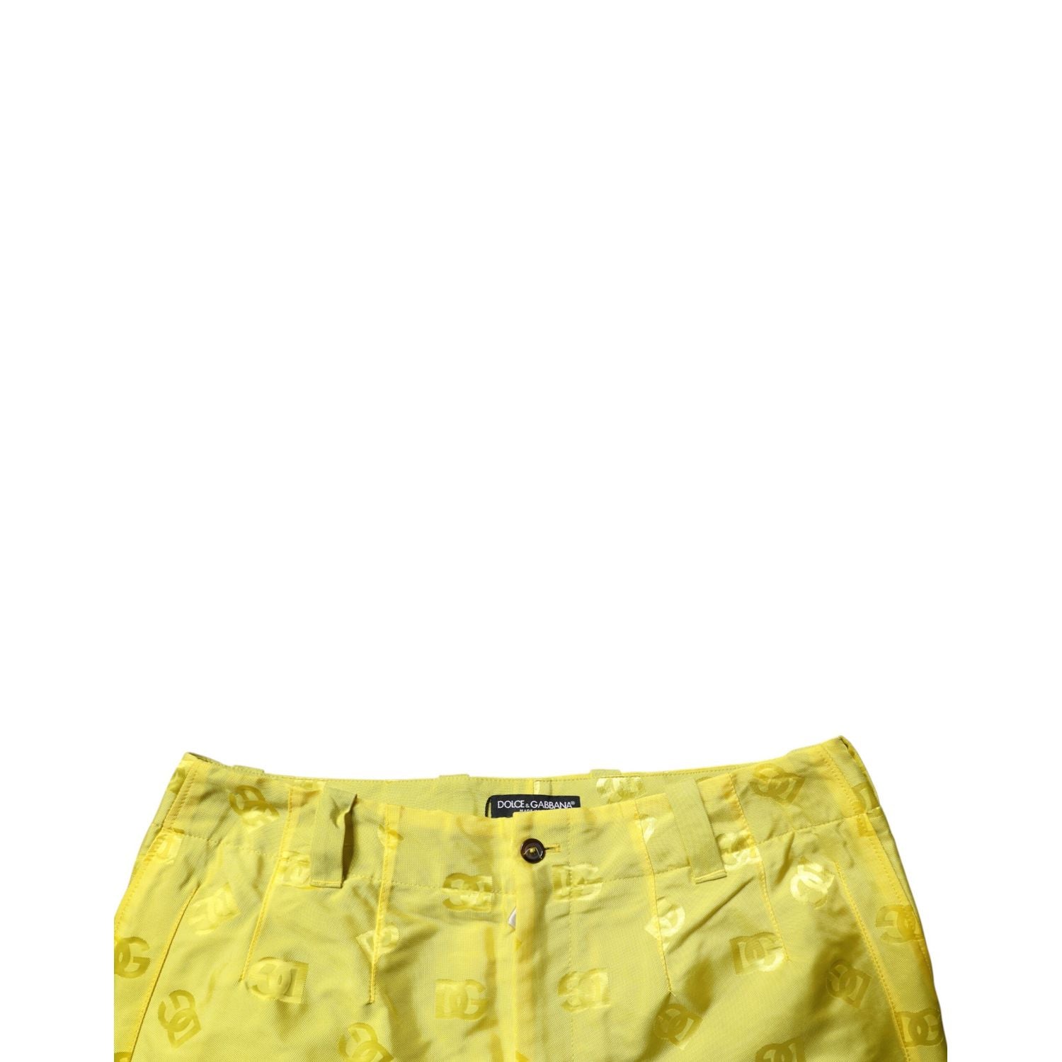 Dolce & Gabbana Yellow DG Monogram Polyester Straight Pants