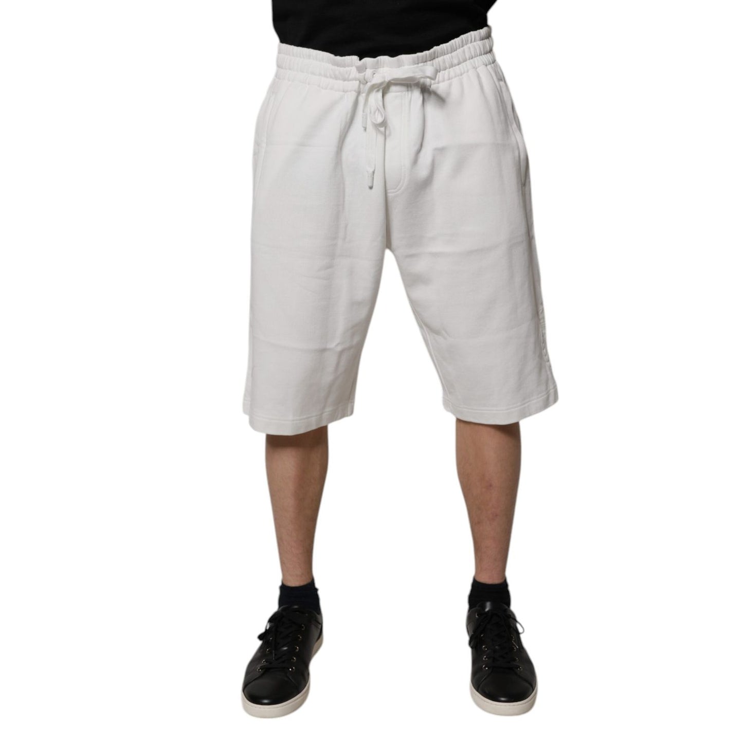 Dolce & Gabbana White Cotton Sweatshorts Men Bermuda Shorts