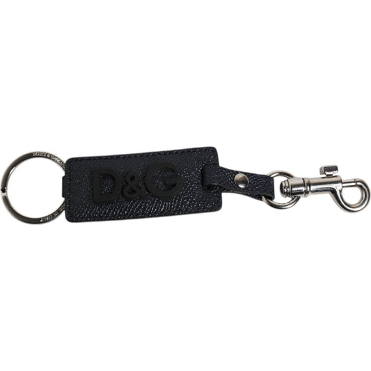 Dolce & Gabbana Blue Calf Leather DG Logo Silver Brass Keyring Keychain 1728,67345645728,Accessories,Blue,Dolce & Gabbana,Keychains - Men - Accessories,Material: 100% Calf Leather,Men,Men - Accessories,New with tags SMY101341