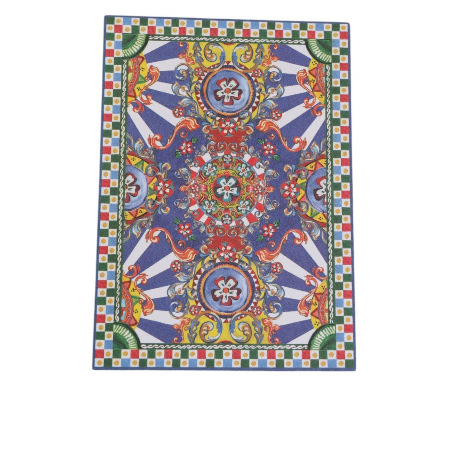 Dolce & Gabbana Multicolor Carretto Siciliano Envelope Post Card Holder