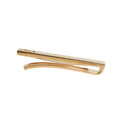 Dolce & Gabbana Gold Tone Brass Logo Branded Tie Clip Bar