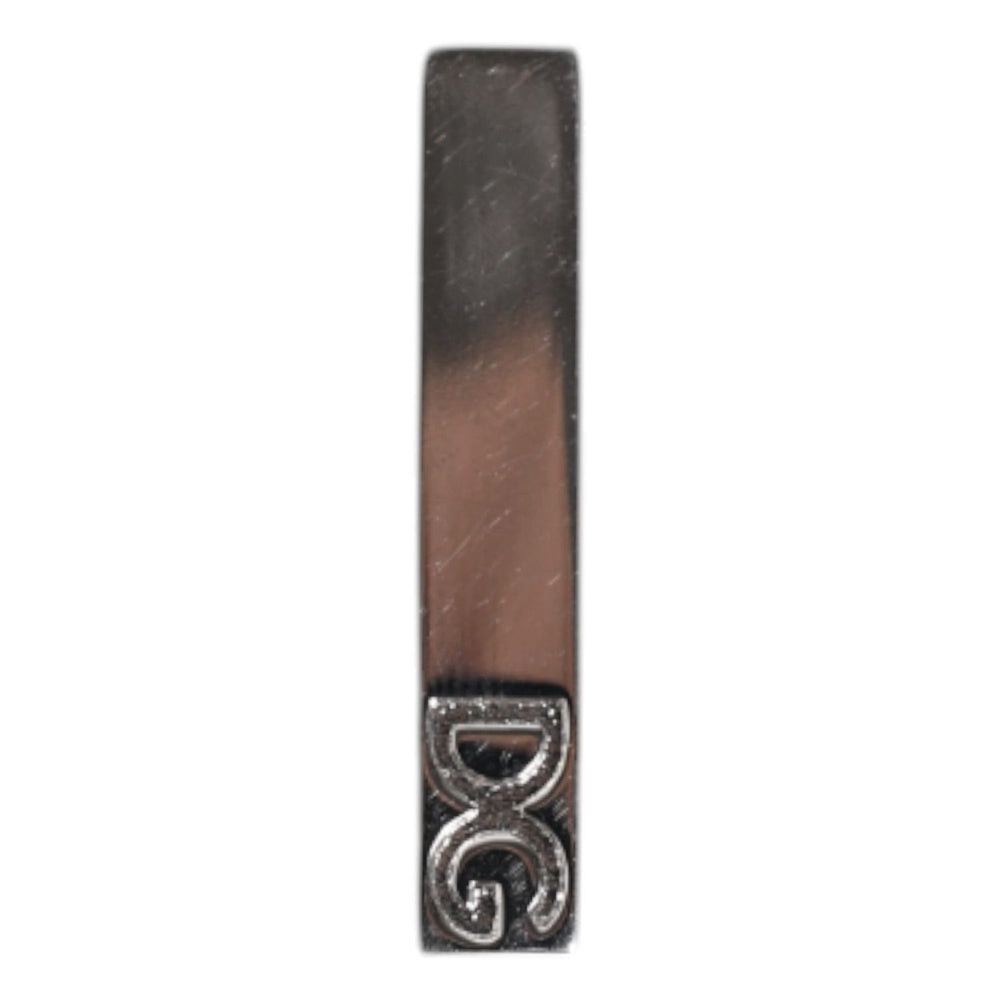 Dolce & Gabbana Silver Tone Brass Logo Branded Tie Clip Bar SMY10694