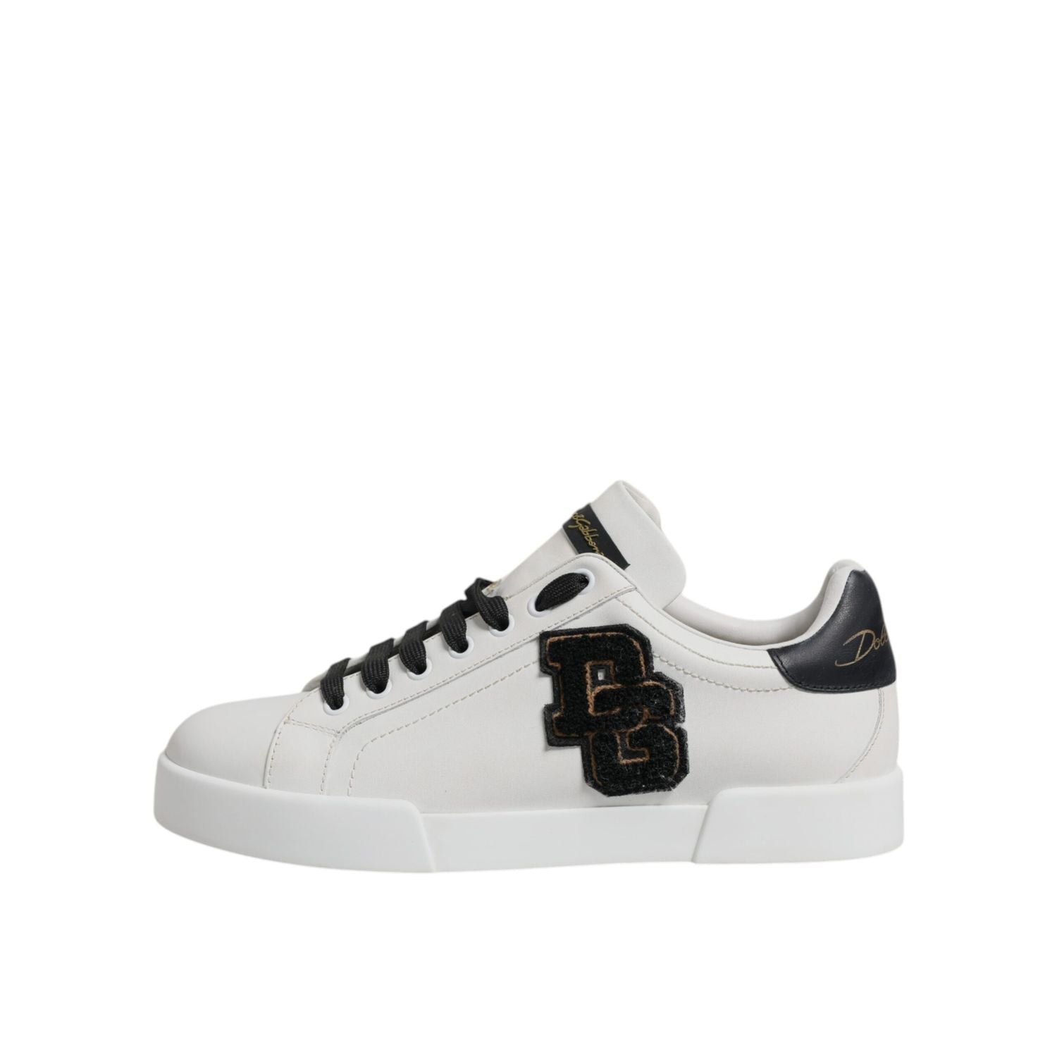 Dolce & Gabbana White Leather DG Logo Low Top Sneakers Shoes